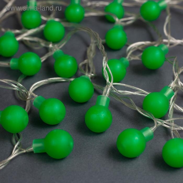 Гирлянда «Нить» 5 м с насадками «Шарики зелёные», IP20, прозрачная нить, 30 LED, свечение зелёное, 8 режимов, 220 В Гирлянда «Нить» 5 м с насадками «Шарики зелёные», IP20, прозрачная нить, 30 LED, свечение зелёное, 8 режимов, 220 В