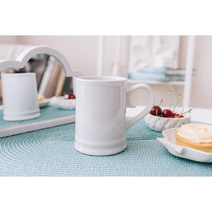 Кружка пивная керамическая Доляна, 300 мл, 12×8×10,3 см, цвет белый Кружка пивная керамическая Доляна, 300 мл, 12×8×10,3 см, цвет белый