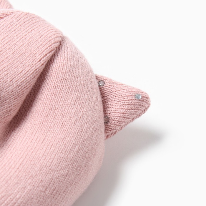 Шапка-шлем детская, цвет пудра, размер 42-46 Шапка-шлем детская, цвет пудра, размер 42-46