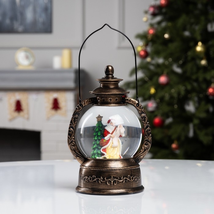 Фигура светодиодная  Фигура светодиодная "Дед Мороз и ёлка" 20х14х11 см, от бат. батарейки ААx3 (не в комплекте), USB, свечение тёплый белый