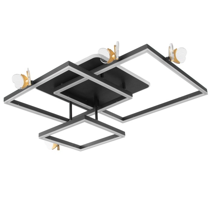 Люстра "Бабочки Тетра" 108Вт LED 3000-6000К черный 75х75х15см BayerLux