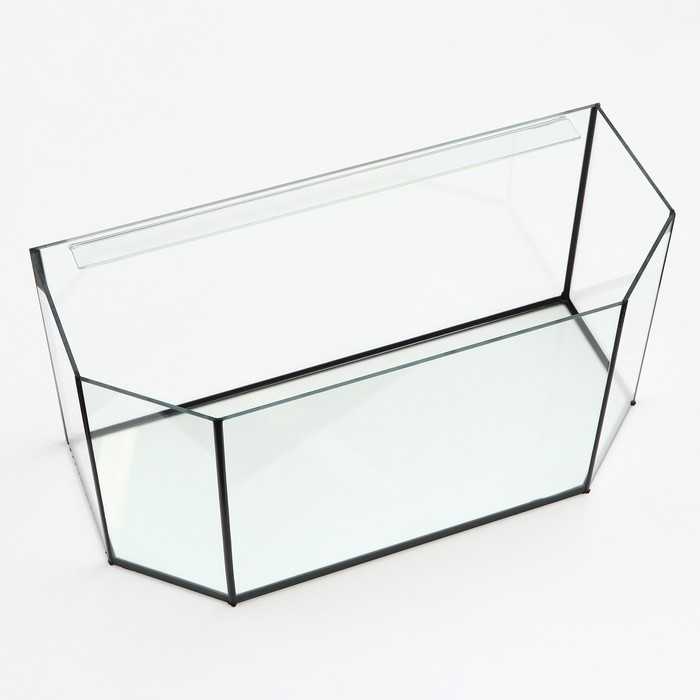 Аквариум Аквариум "Панорамный" с крышкой, 105 литров, 80 х 35 х 39,5/44,5 см, чёрный