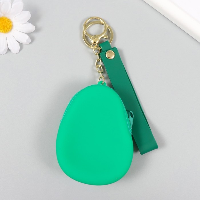 Брелок кошелёк с карабином, ремешком силикон Брелок кошелёк с карабином, ремешком силикон "Авокадо" 2,5х6,5х9 см