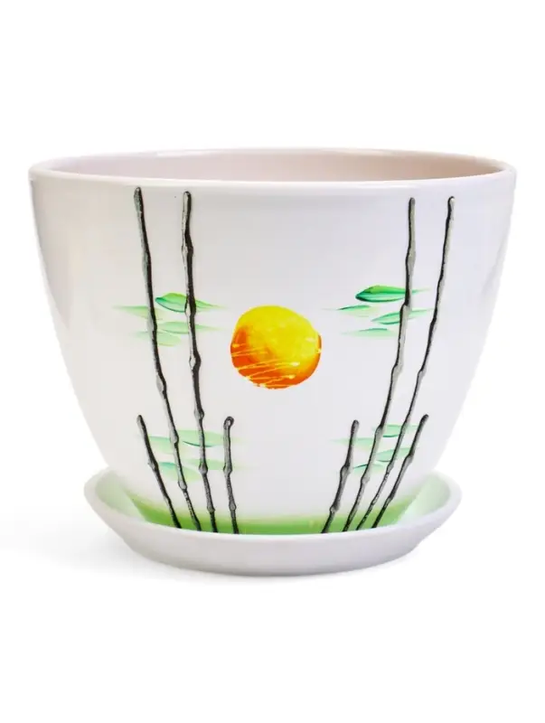 Горшок цветочный поддоном 8 л, керамика, Азия (М) Горшок цветочный поддоном 8 л, керамика, Азия (М)