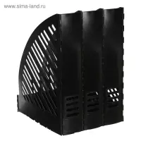 Лоток для бумаг А4, вертикальный, 3 отделения, чёрный