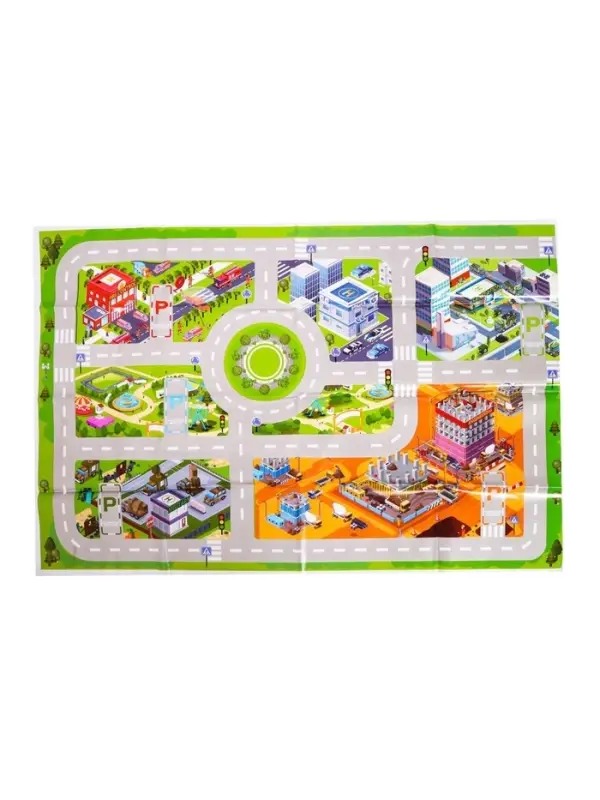 Набор игровой &laquo;Строительная техника&raquo;, машинки 12 шт., с дорожными знаками и игровым полем