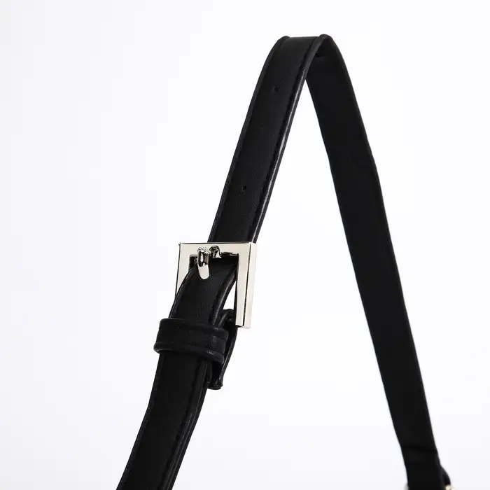 Сумка женская багет на молнии, 27&times;5&times;13 см, чёрная