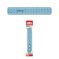 Линейка_ 15 см ErichKrause "Standard" голубой, в флоупаке