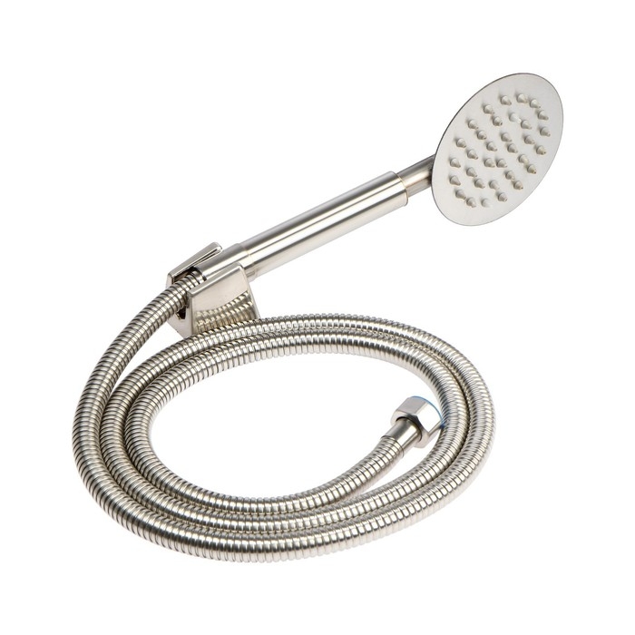 Смеситель для ванны ZEIN Z3489, изогнутый излив, душевой набор, нержавеющая сталь, сатин Смеситель для ванны ZEIN Z3489, изогнутый излив, душевой набор, нержавеющая сталь, сатин