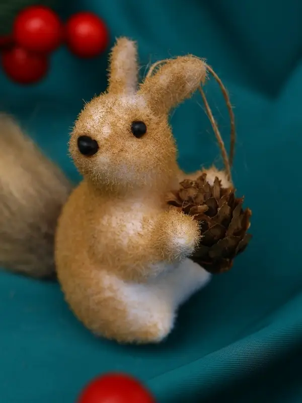 Украшение ёлочное Украшение ёлочное "Бельчонок" 8х13 см, бежевый