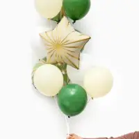 Воздушные шары "Зеленые грани" фольга, латекс, набор 12 штук