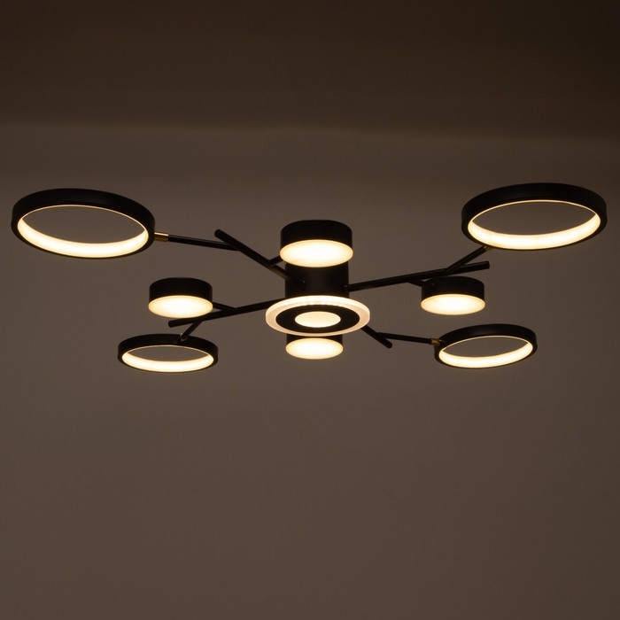 Люстра с ПДУ 2300/9BK LED 190Вт 3000-6000К черный 85х85х9 см BayerLux