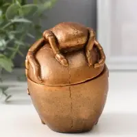 Шкатулка с крышкой «Череп», 10×8×10 см, бронза