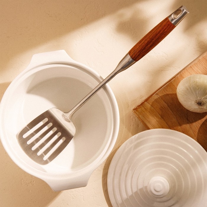 Лопатка перфорированная из нержавеющей стали SL Home, «Рустик», 39,5×8 см, цвет серебряный Лопатка перфорированная из нержавеющей стали SL Home, «Рустик», 39,5×8 см, цвет серебряный