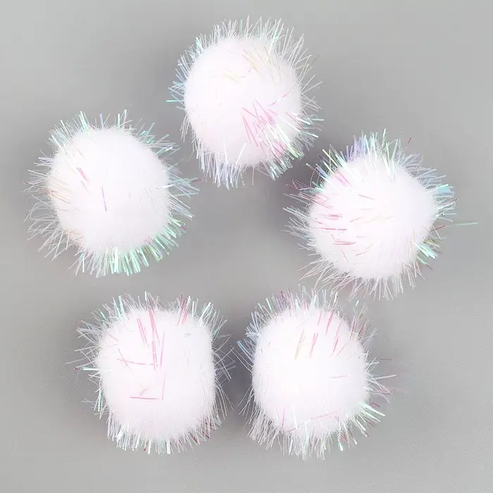 Набор деталей для декора «Бомбошки с блеском», набор 18 шт., размер 1 шт — 2,5 см, цвет белый перламутр