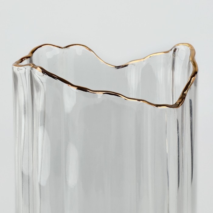 Ваза для цветов «Калипсо» из прозрачного стекла 26×12×12 см