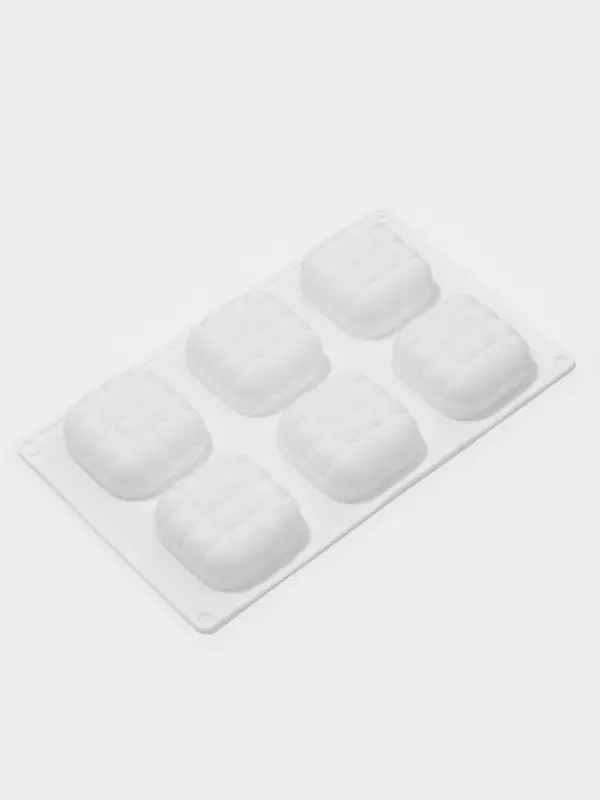 Форма для муссовых десертов и выпечки Доляна &laquo;Перина&raquo;, 29&times;17&times;3 см, 6 ячеек (6.5&times;6.5 см), силикон, белая