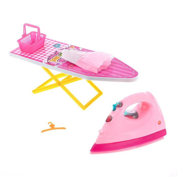 Набор для глажения «Доска и утюг», со световыми и звуковыми эффектами, МИКС Набор для глажения «Доска и утюг», со световыми и звуковыми эффектами, МИКС