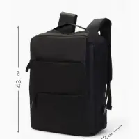 Рюкзак для ноутбука, городской, с USB, ручная кладь, 30&times;12&times;43 см, чёрный