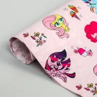 Бумага упаковочная глянцевая двусторонняя, 60*90 см, My Little Pony,