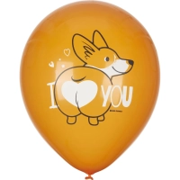 Набор шаров WHITE&ORANGE Корги СДР 5шт/уп в ассортимен M 12/30см 6073138