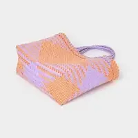 Сумка плетёная, 30&times;10&times;30 см, пластик, сиренево-жёлтая