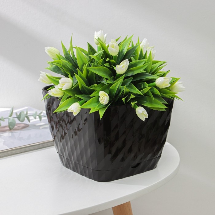 Горшок для цветов с поддоном «Классика», 2 л, шоколадный Горшок для цветов с поддоном «Классика», 2 л, шоколадный