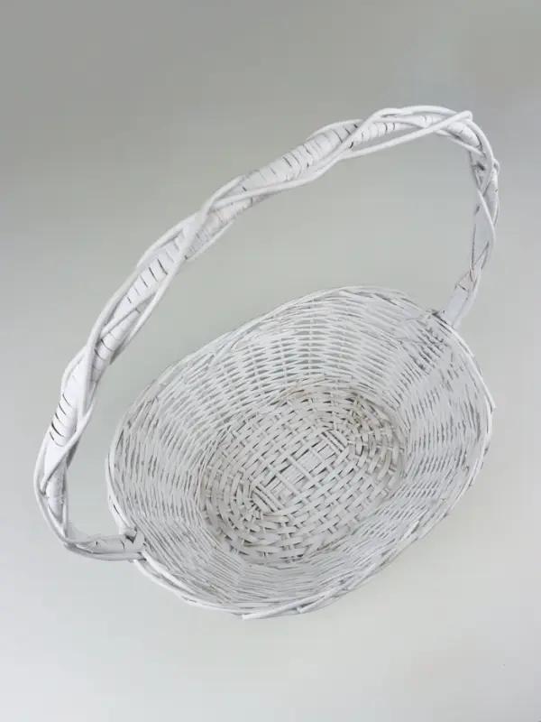 Корзина плетеная (ива), D50х35 H20 HH58 B31х21, 1 шт., белый