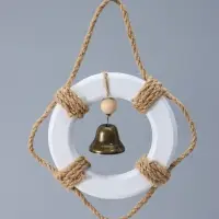 Сувенир интерьерный дерево "Спасательный круг с колоколом" 10,8х10,8х1,3 см