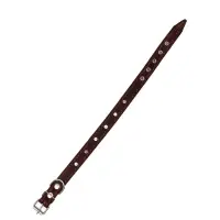 Ошейник &laquo;Строгий шип&raquo;, 56&times;2.5 см, ОШ 35-45 см, кожа, коричневый