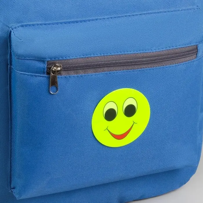 Светоотражающие наклейки «Смайлы», d = 6,5 см, 6 шт на листе, цвет жёлтый Светоотражающие наклейки «Смайлы», d = 6,5 см, 6 шт на листе, цвет жёлтый