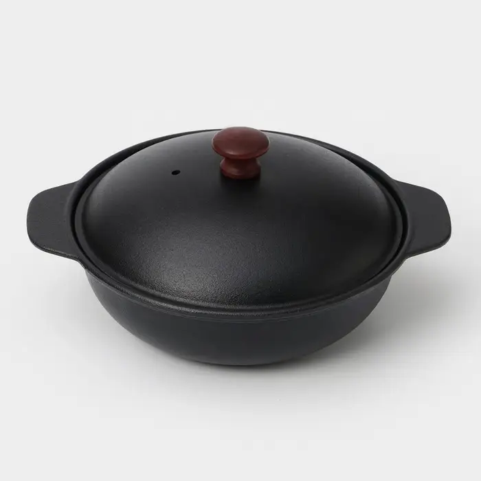 Жаровня, 2 л, d=24 см, с крышкой, чугун, чёрная