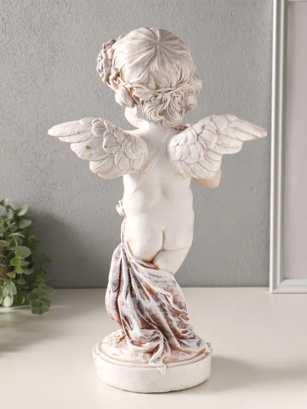 Фигура полистоун "Ангел играет на флейте" высота 43 см