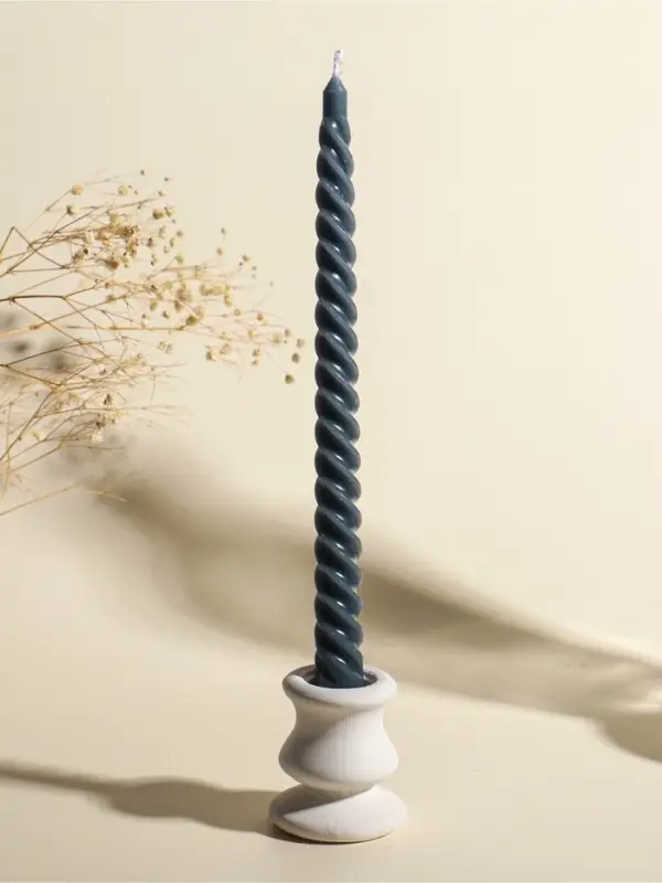 Набор свечей витых, 2&times;25 см, 4 шт., палитра серого, 25.5&times;8.8&times;2.4 см