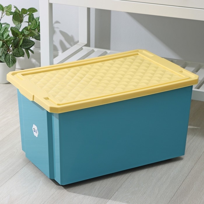 Контейнер для хранения игрушек на колесах Follow Me, 57 л, цвет синий колокольчик Контейнер для хранения игрушек на колесах Follow Me, 57 л, цвет синий колокольчик