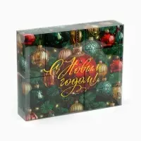Подарочный набор новогодний &laquo;С новым годом&raquo;: чай весовой чёрный/зелёный, чай в пакетиках, печенье, кофе, арахис, драже