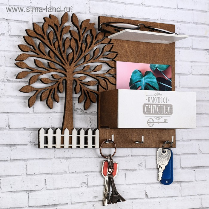 Ключница настенная с полкой «Дерево», 27 х 20 см. Ключница настенная с полкой «Дерево», 27 х 20 см.
