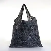 Сумка хозяйственная без застёжки, складная, чёрная