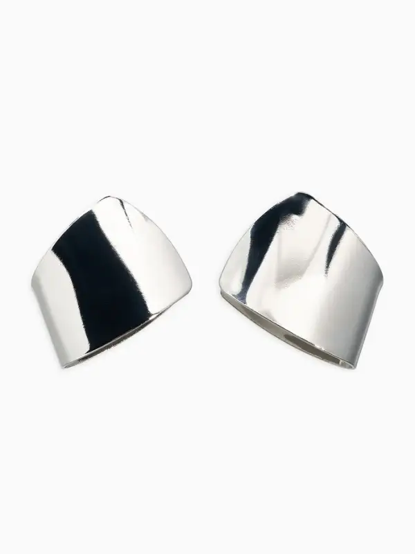 Серьги металл &laquo;Геометрия&raquo; заворот, цвет серебро