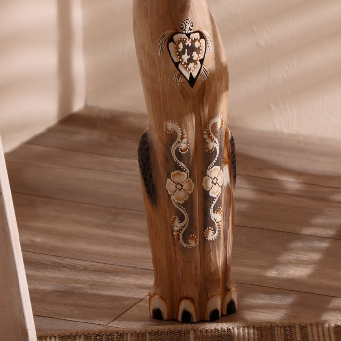 Сувенир дерево Сувенир дерево "Серая кошка в ошейнике из мозаики и с черепахой" 60х12х6 см