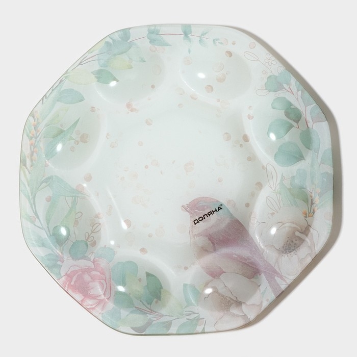 Подставка стеклянная для яиц Доляна «Птичка», 8 ячеек, 22×22 см Подставка стеклянная для яиц Доляна «Птичка», 8 ячеек, 22×22 см