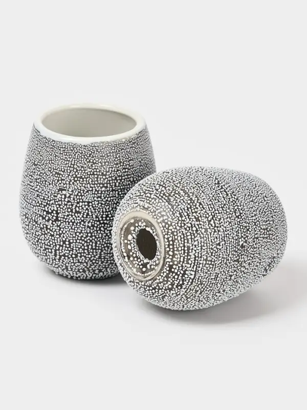 Набор аксессуаров для ванной комнаты Доляна &laquo;Камень&raquo;, 4 предмета, дозатор 300 мл, мыльница, 2 стакана, серый