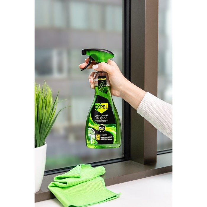 Средство для мытья стекол и зеркал Expel, мята, антидождь, 450 мл Средство для мытья стекол и зеркал Expel, мята, антидождь, 450 мл