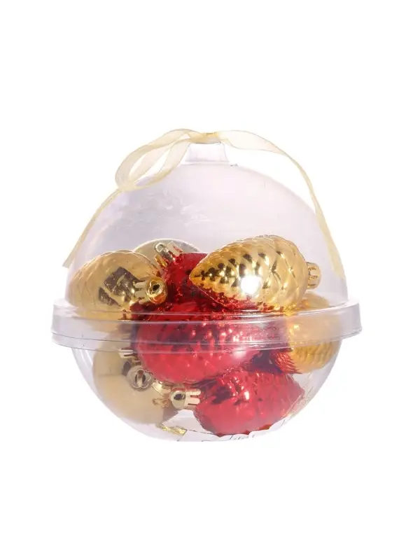 Ёлочные игрушки &laquo;Джоан&raquo;, новогодние, набор 9 шт., красно-золотой