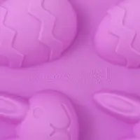 Форма для шоколада Доляна &laquo;Кролики&raquo;, силикон, 23&times;15&times;2 см, 12 ячеек, сиреневая