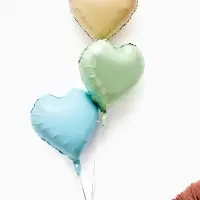 Воздушные шары фольгированные 17" "Сердце" цвет зеленый сатин, набор 5 штук