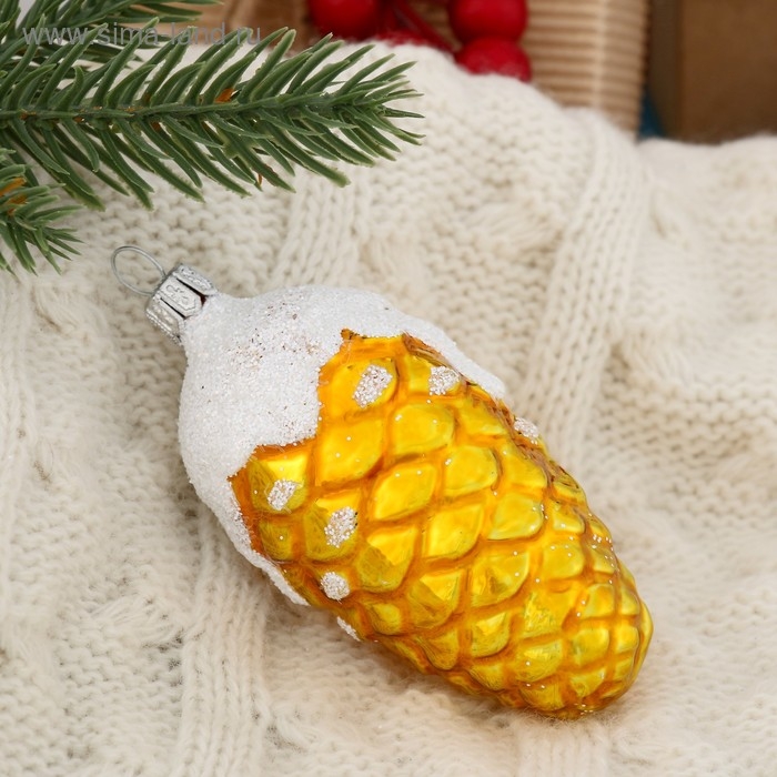 Ёлочная игрушка Ёлочная игрушка "Шишка кедровая" h-9 см микс