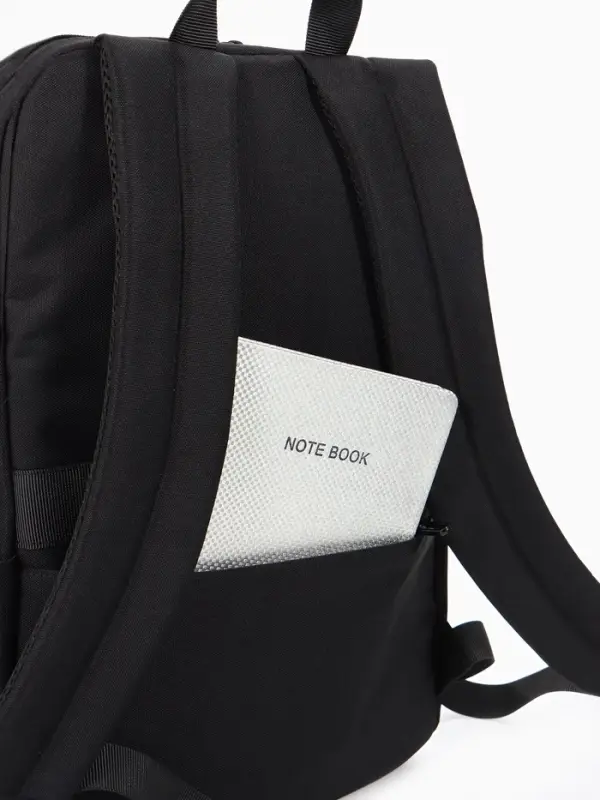 Рюкзак школьный, 1 отделение, 5 наружных карманов, однотонный, 28&times;9.5&times;42 см, чёрный