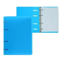 Тетрадь на кольцах Calligrata A5, 80 листов, в клетку, пластиковая обложка, блок офсет, голубая