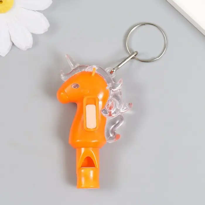 Фонарик брелок для ключей на кольце «Морской конёк», свисток, мигает 7×1.5×4 см, МИКС Фонарик брелок для ключей на кольце «Морской конёк», свисток, мигает 7×1.5×4 см, МИКС